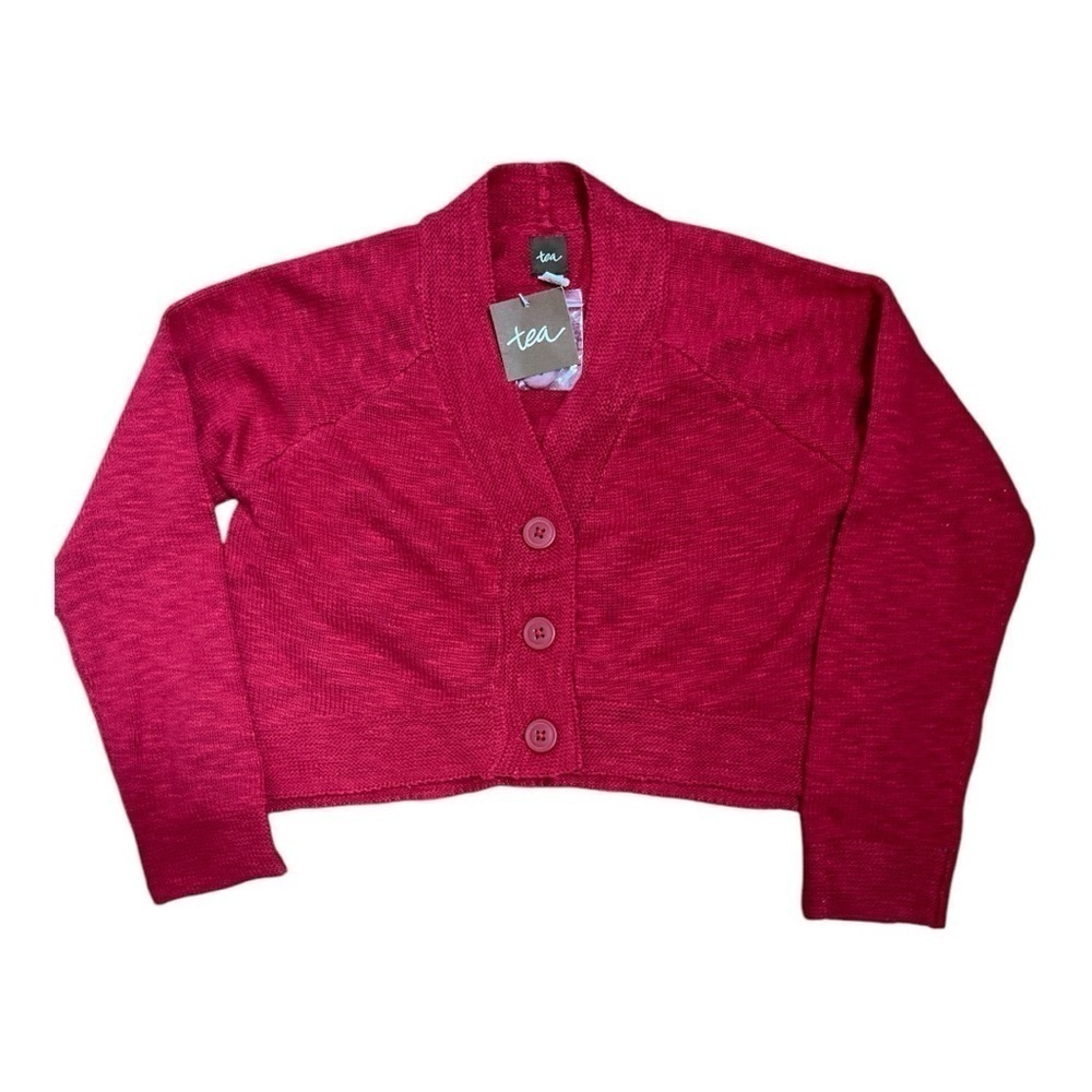 Tea Collection Button Front Cardigan Red NWT Sz M (6-7)